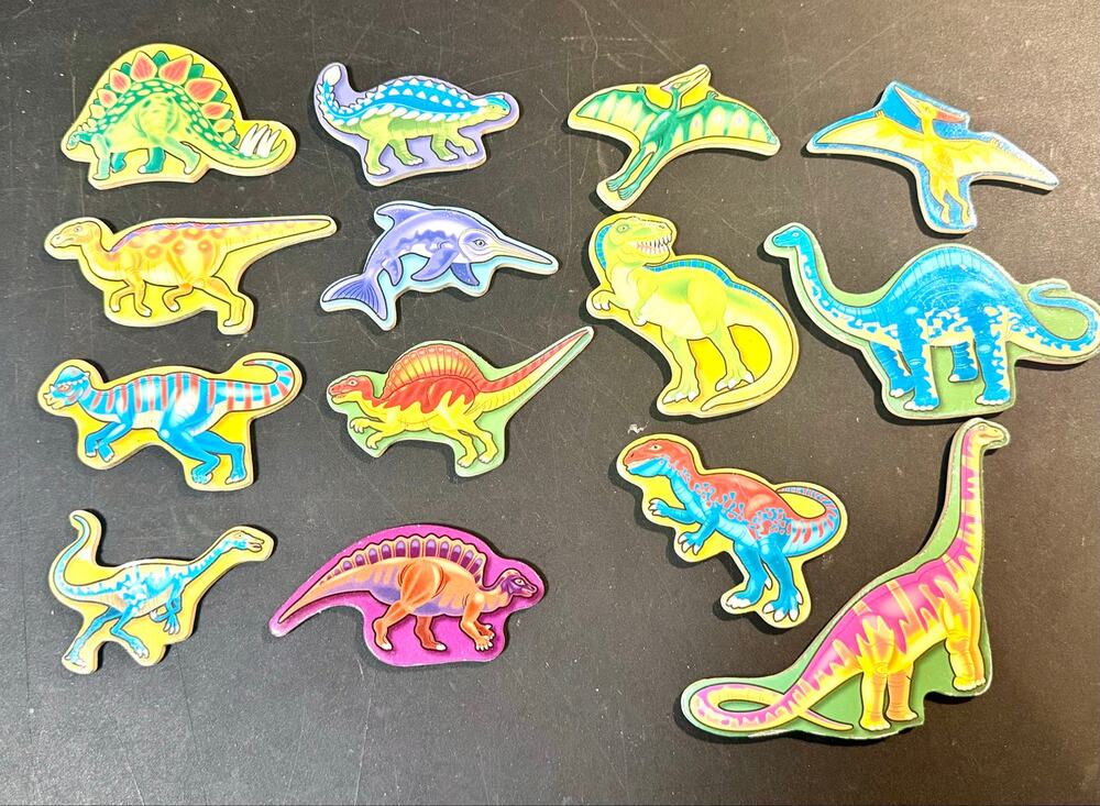 Melissa & Doug 14 Wooden Dinosaur Magnets set #3